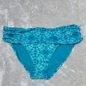 Bleu Rod Beattie Sarong Teal Hipster Bikini Swim Bottoms Sz 14